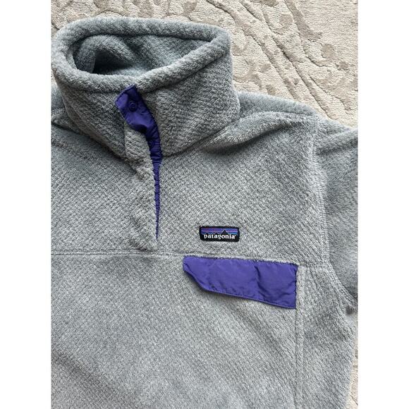 Patagonia Women’s Re-Tool Snap-T Pullover Grey Purple Size L - Picture 4 of 5